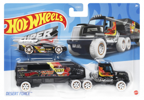 Jocuri si articole copii - Set Camion Si Masina Sport Hot Wheels Desert Force