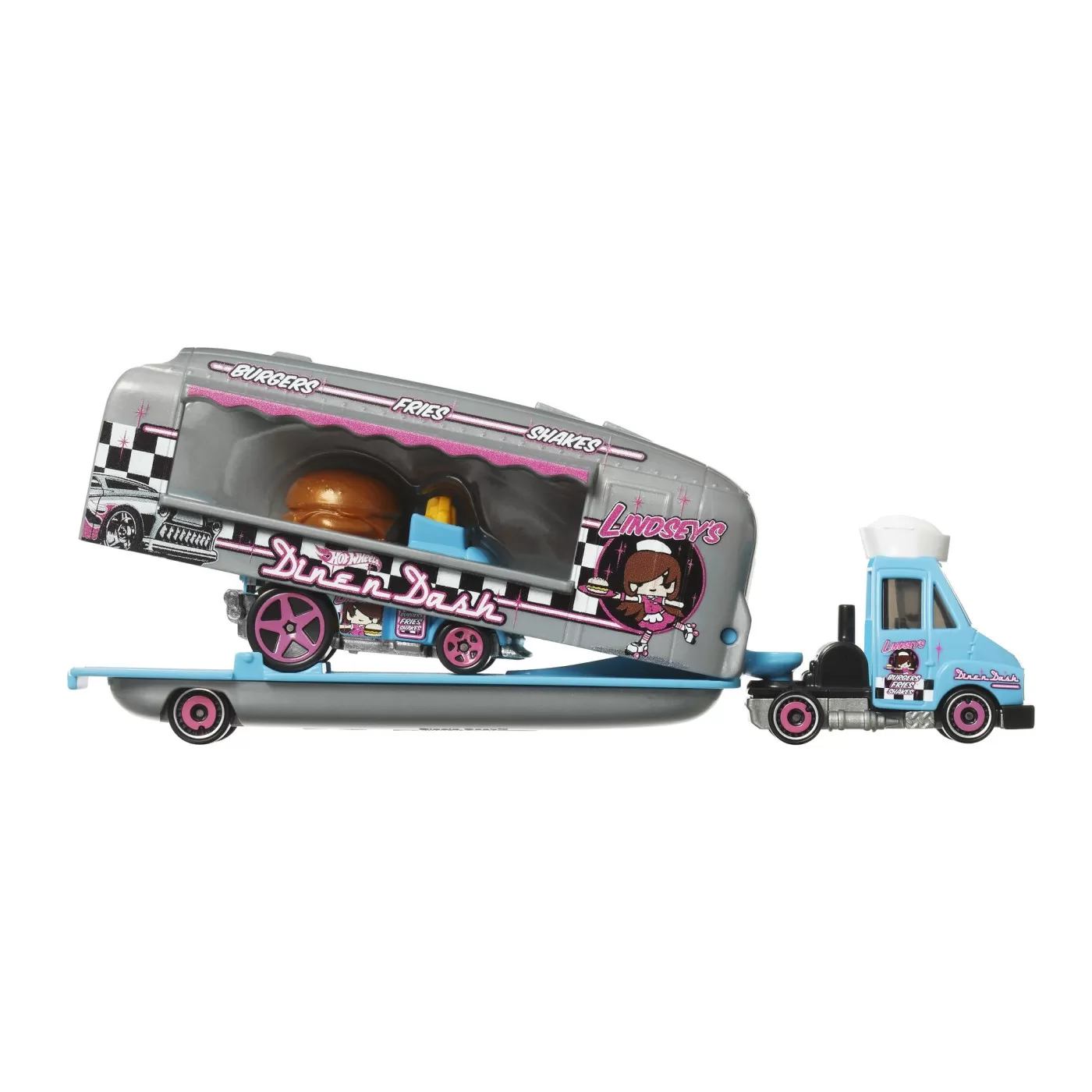 Set Camion Si Masina Sport Hot Wheels Dine N Dash [3]