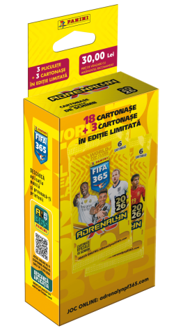 Jocuri si articole copii - Set cartonase Panini FIFA 365 Adrenalyn XL 2025-2026, 3 pachete + 3 carduri Limited Edition