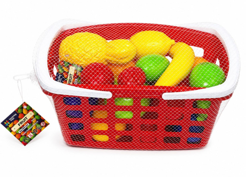 Jocuri si articole copii - SET COS CU MANER FRUCTE SI BILE