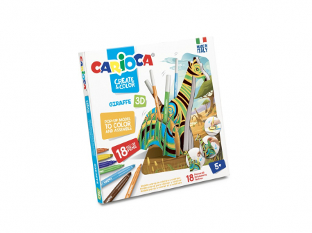 Seturi creative pentru copii - Set creativ Create & Color Carioca Girafa 3D