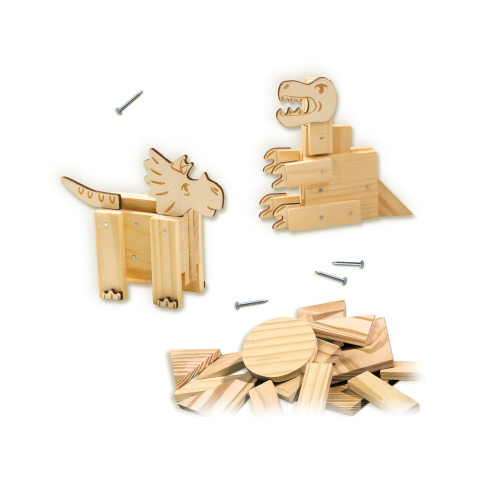 Set creativ de constructie - Dinozauri din lemn [3]