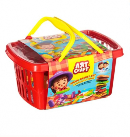 Produse art & craft-Lucru manual - Set creativ de modelare Cos de picnic cu accesorii incluse