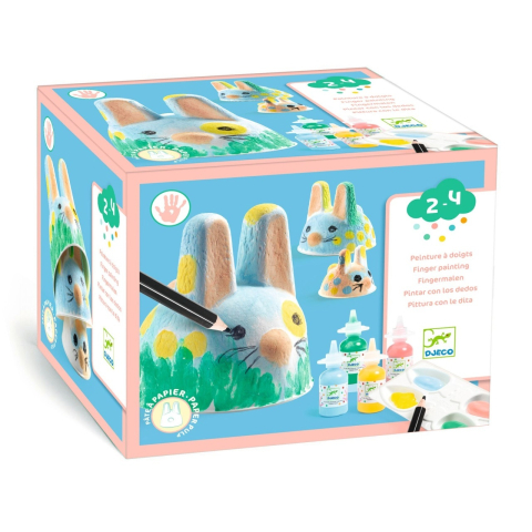 Jocuri creative - Set creativ de pictura cu degetele Iepurasi, Djeco