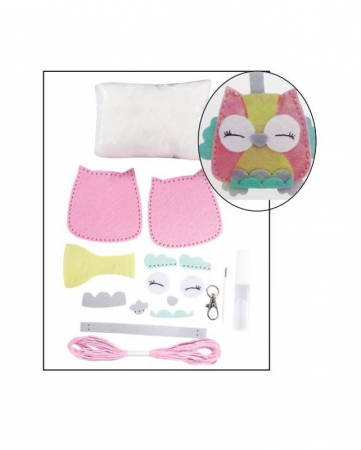 Seturi creative pentru copii - Set creativ din fetru pentru copii-Prima mea bufnita cu accesorii incluse