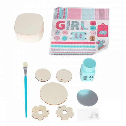 Set creativ DIY Strigo-Tehnica Servetelului Cutie si accesorii din lemn cu accesorii incluse,+7 ani [1]