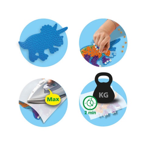 Set creativ Green Beedz –1200 Margele de calcat Triceraptos,+5 ani [3]