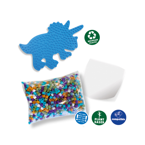 Set creativ Green Beedz –1200 Margele de calcat Triceraptos,+5 ani [1]