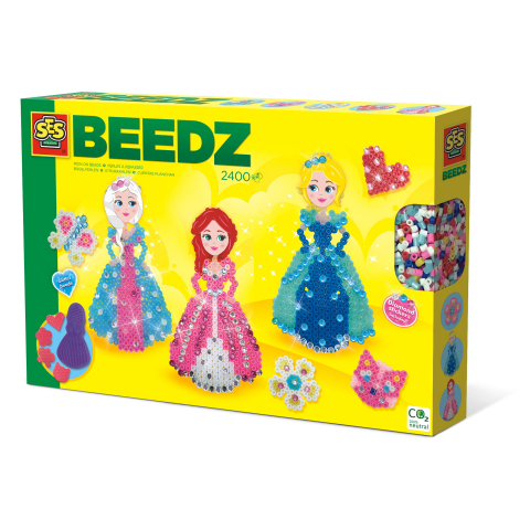 Produse art & craft-Lucru manual - Set 2400 Margele de calcat cu accesorii incluse,tematica Printese si diamante,+5 ani