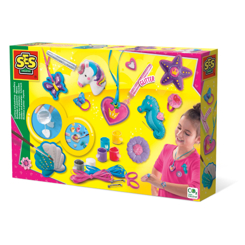 Produse art & craft-Lucru manual - Kit creativ mulaj si pictura cu accesorii incluse - Bijuterii