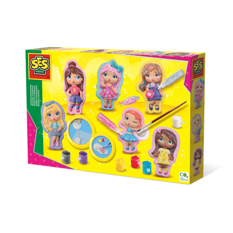 Produse art & craft-Lucru manual - Kit creativ pentru copii mulaj si pictura - Fete la moda