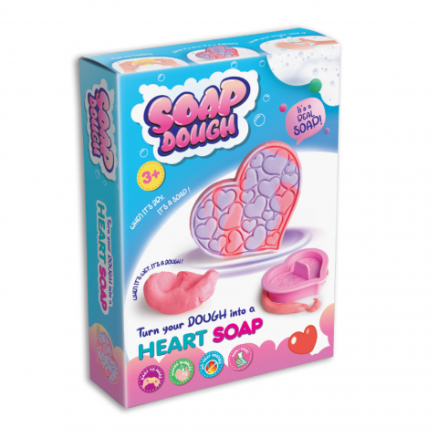 Produse art & craft-Lucru manual - Set creativ DIY Strigo Fa-ti propriul sapun,model Inima mov pastel,+3 ani