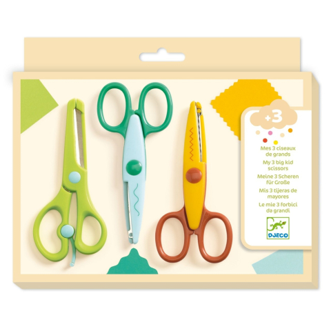 Articole scolare - Set cu 3 foarfece decorative, Djeco