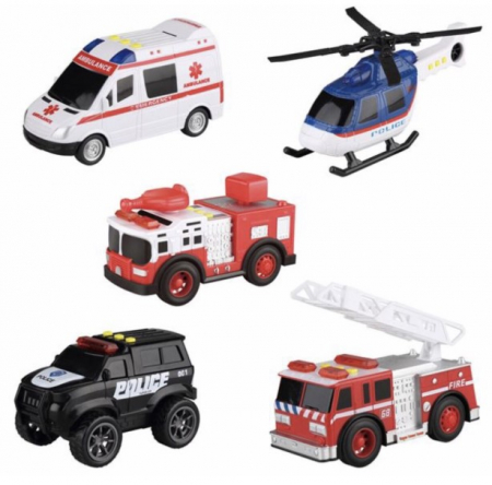 Masinute si vehicule cu telecomanda - Set cu 5 vehicule cu lumini si sunete