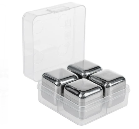 Set cuburi de gheata reutilizabile din otel inoxidabil, 4 buc/set [0]