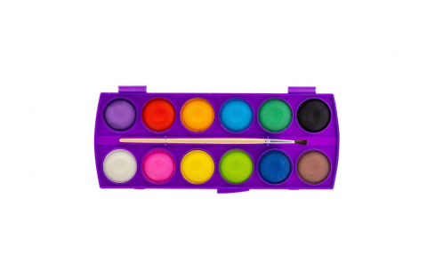Set de acuarele cu 12 culori intense și o pensulă inclusă [1]