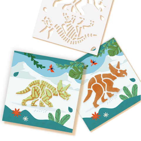 Set de colorat -Carioci colorate cu aerograf si matrite cu animale [4]