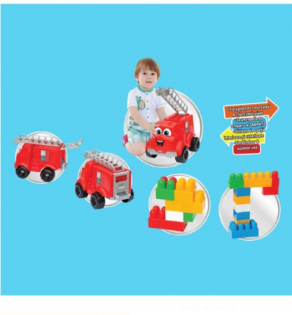 Set de constructie Masina pompieri cu cuburi-30 piese [1]