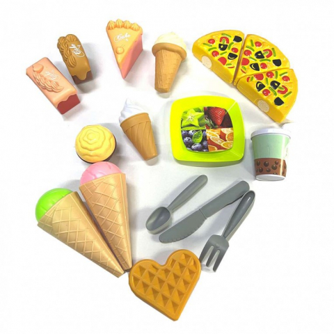 Set de joaca cu alimente in punga de hartie,16 piese,plastic [1]