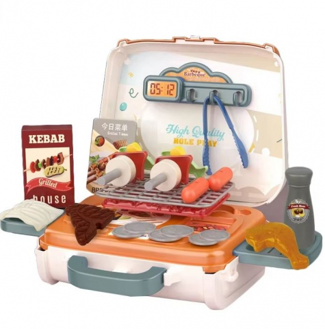 Jocuri si jucarii de rol - Set de joaca gentuta cu accesorii pentru gratar, plastic, +3 ani