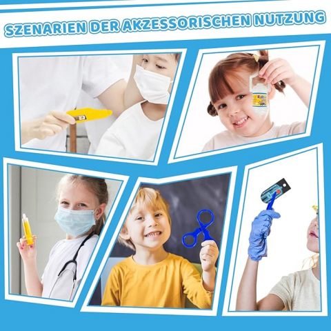 Set de joaca gentuta dinozaur cu accesorii doctor,albastru,plastic, 3-6 ani [1]