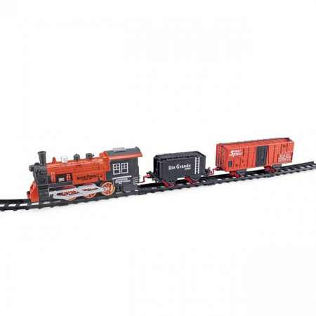 Masinute, Motociclete, Elicoptere, Avioane & Trenulete - Set de joaca Locomotiva cu vagon si sine