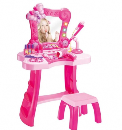 Jocuri si articole copii - Set de joaca masuta de machiaj cu accesorii si microfon