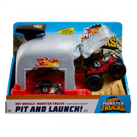 Masinute si vehicule cu telecomanda - Set de joaca-Monster Trucks Bone Shaker Hot Wheels