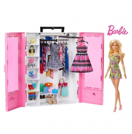 Papusi & accesorii - Set de joaca Papusa Barbie cu noua garderoba