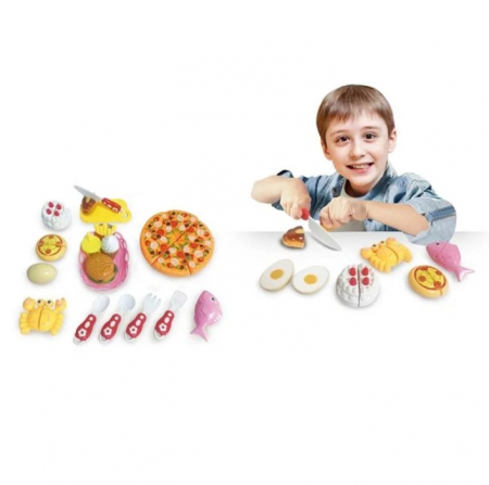 Set de joaca pentru copii alimente si tacamuri pentru servire [1]