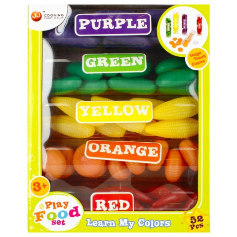 Jocuri si articole copii - Set de joacă pentru învățarea legumelor, plastic, 52 piese, +3 ani