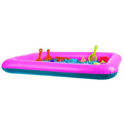 Set de joaca saltea gonflabila+20 ustensile +nisip kinetic 2 kg [6]