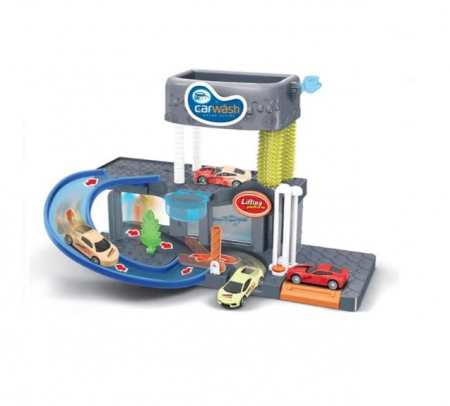 Masinute si vehicule cu telecomanda - Set de joaca Spalatorie auto cu 2 masinute incluse