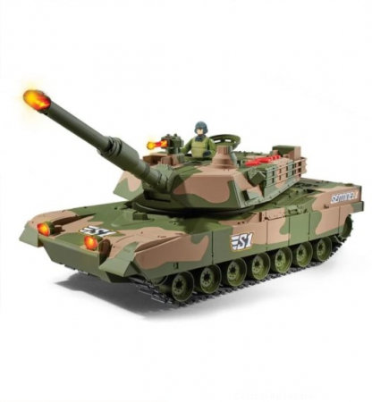 Masinute si vehicule cu telecomanda - Set de joaca Tanc militar si figurina cu sunet si lumini