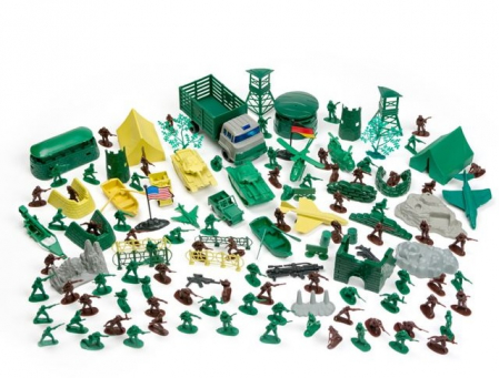 Figurine cu eroi si personaje - Set de lupta cu soldati si vehicule - 128 piese