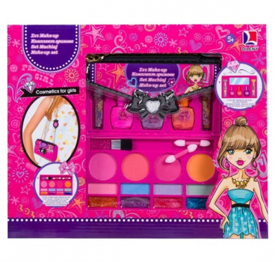 Jocuri si articole copii - Set de machiaj în formă de geantă pentru fetițe cu accesorii