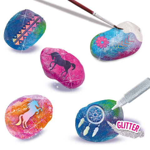 Set de pictat pentru copii cu accesorii incluse - Decoreaza pietre cu tematica Galaxie [2]