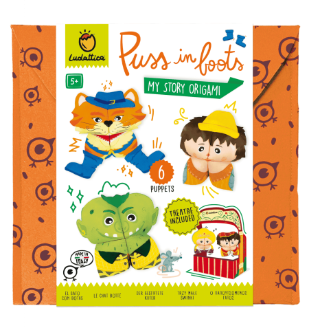Produse art & craft-Lucru manual - Set de Teatru de Păpuși Origami – Motanul Încălțat, Ludattica, +5 ani