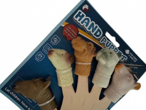 Set figurine pentru deget, animale domestice, plastic, 5 bucati/set [1]