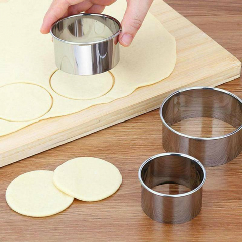 Set forma fursecuri, 5 piese, model cerc,metal,argintiu [4]
