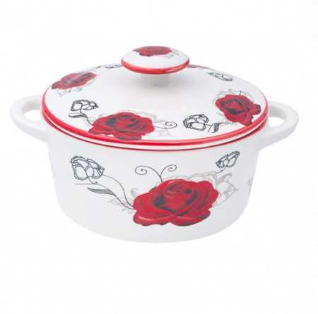 Set format din 6 boluri de servit din ceramica cu manere si capac pentru supa [1]