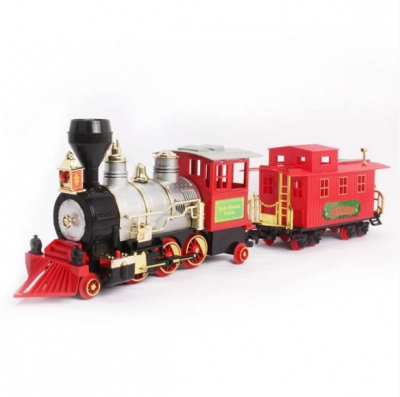 Jocuri si articole copii - Set format din locomotiva si vagon mare cu sunet si lumini