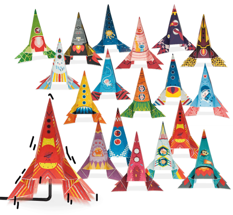 Set Îndemânare Origami Începători – Rachete, Ludattica, +6 ani [1]