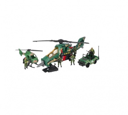 Jocuri si articole copii - Set interactiv cu Elicopter militar  si accesorii incluse