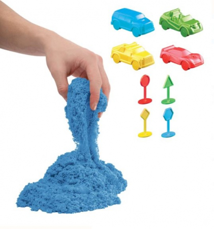 Set joc creatie nisip kinetic albastru cu 8 forme de construit [2]