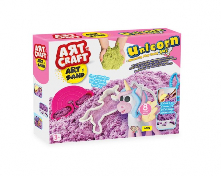 Jocuri si jucarii creative - Set joc creatie nisip kinetic mov cu 8 forme de construit