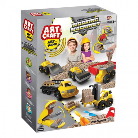 Set joc creatie nisip kinetic Utilaje constructie cu accesorii incluse [1]