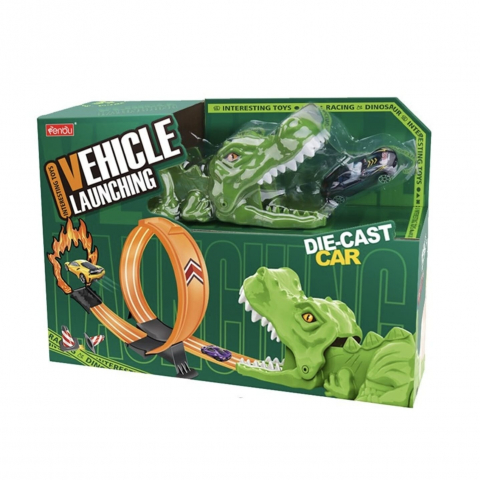 Set Jucărie Interactivă Dinozaur cu Lansator de Mașini [1]