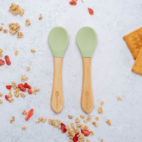 Set Lingurite din bambus, AppeKids - Raw Green [2]