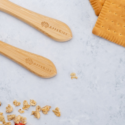 Set Lingurite din bambus, AppeKids - Raw Green [4]